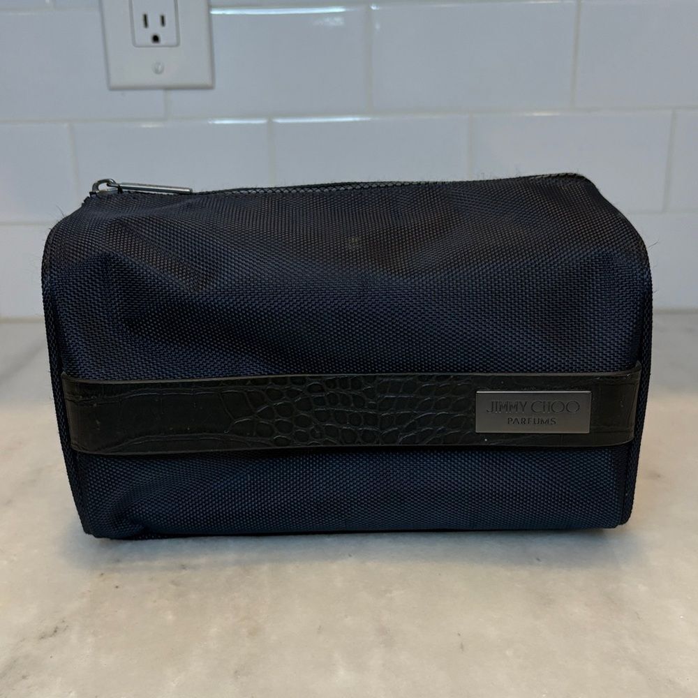 Jimmy Choo Travel Bag Men's Navy Blue Travel Cosmetic Toiletry Bag Case